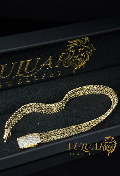 14K PETATILLO DIAMOND CUT BRACELET 9MM