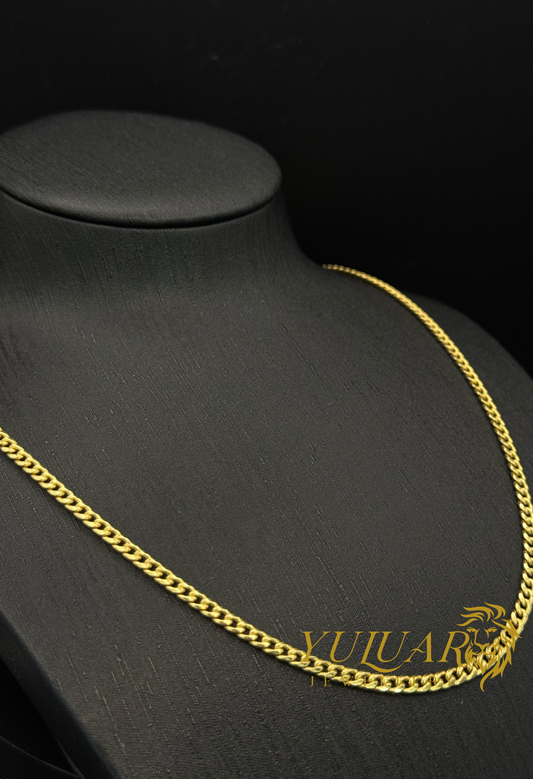 10K HOLLOW CUBAN LINK CHAIN 3mm