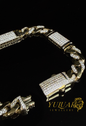 14K MONACO PAVE LINK BRACELET 10MM