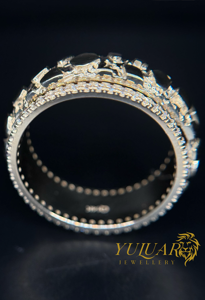 14K Men's Nugget Spinning Ring