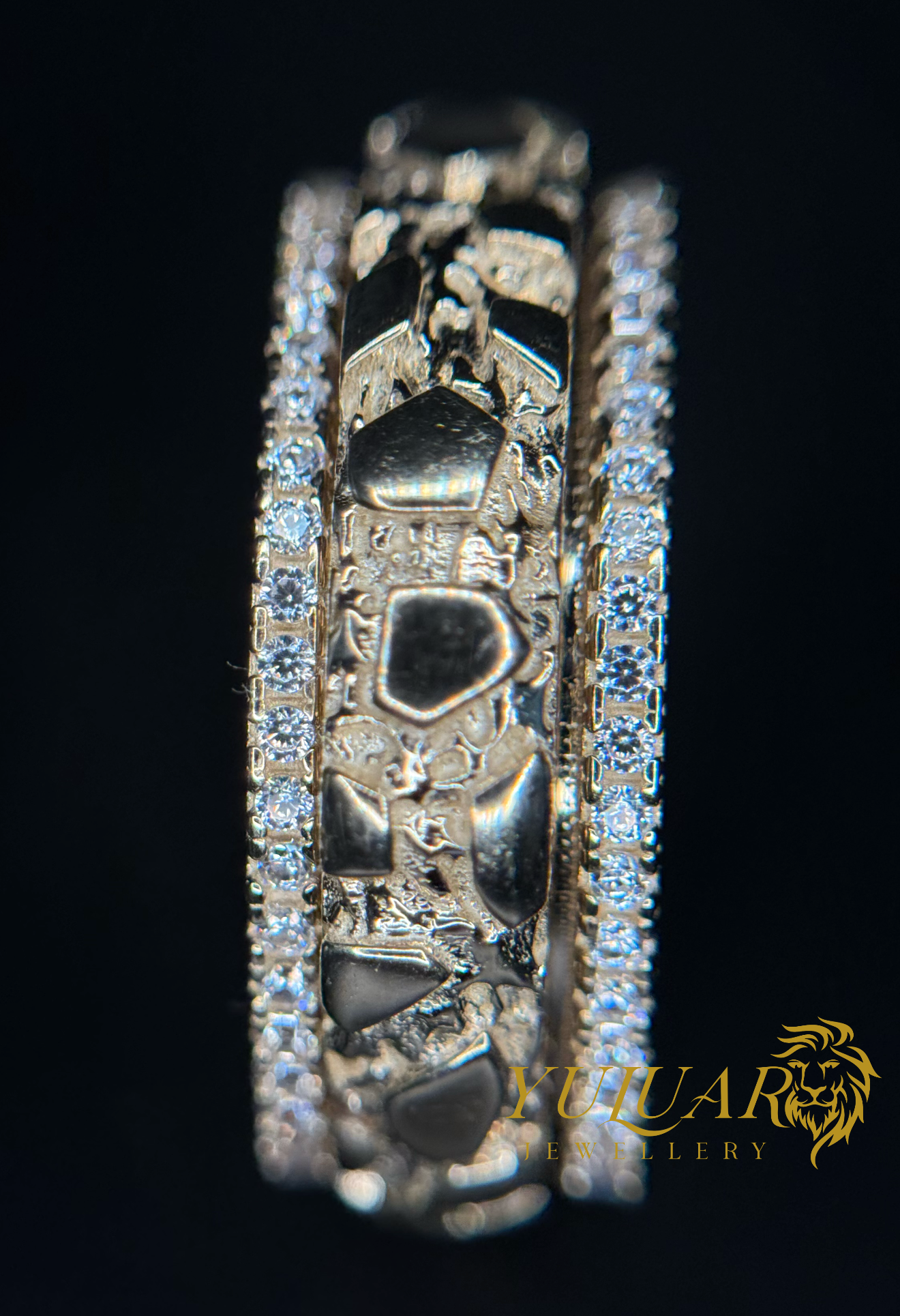 14K Men's Nugget Spinning Ring