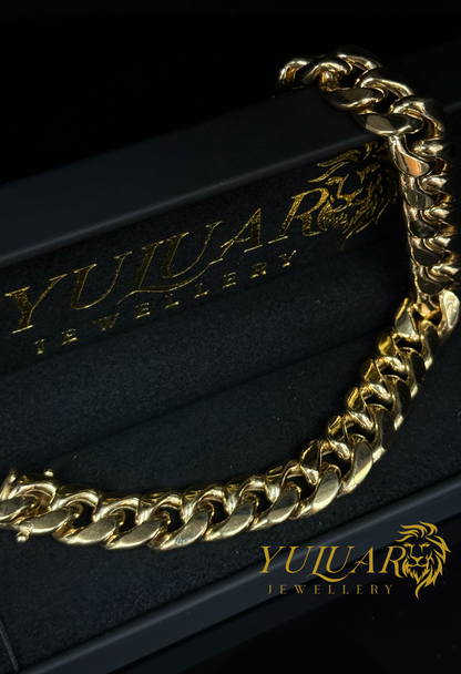 10K SEMI-SOLID CUBAN LINK BRACELET 13.5MM