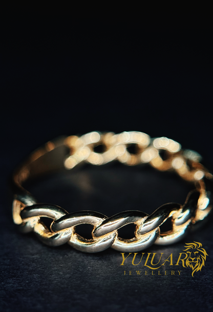 14K Cuban Chain Ring