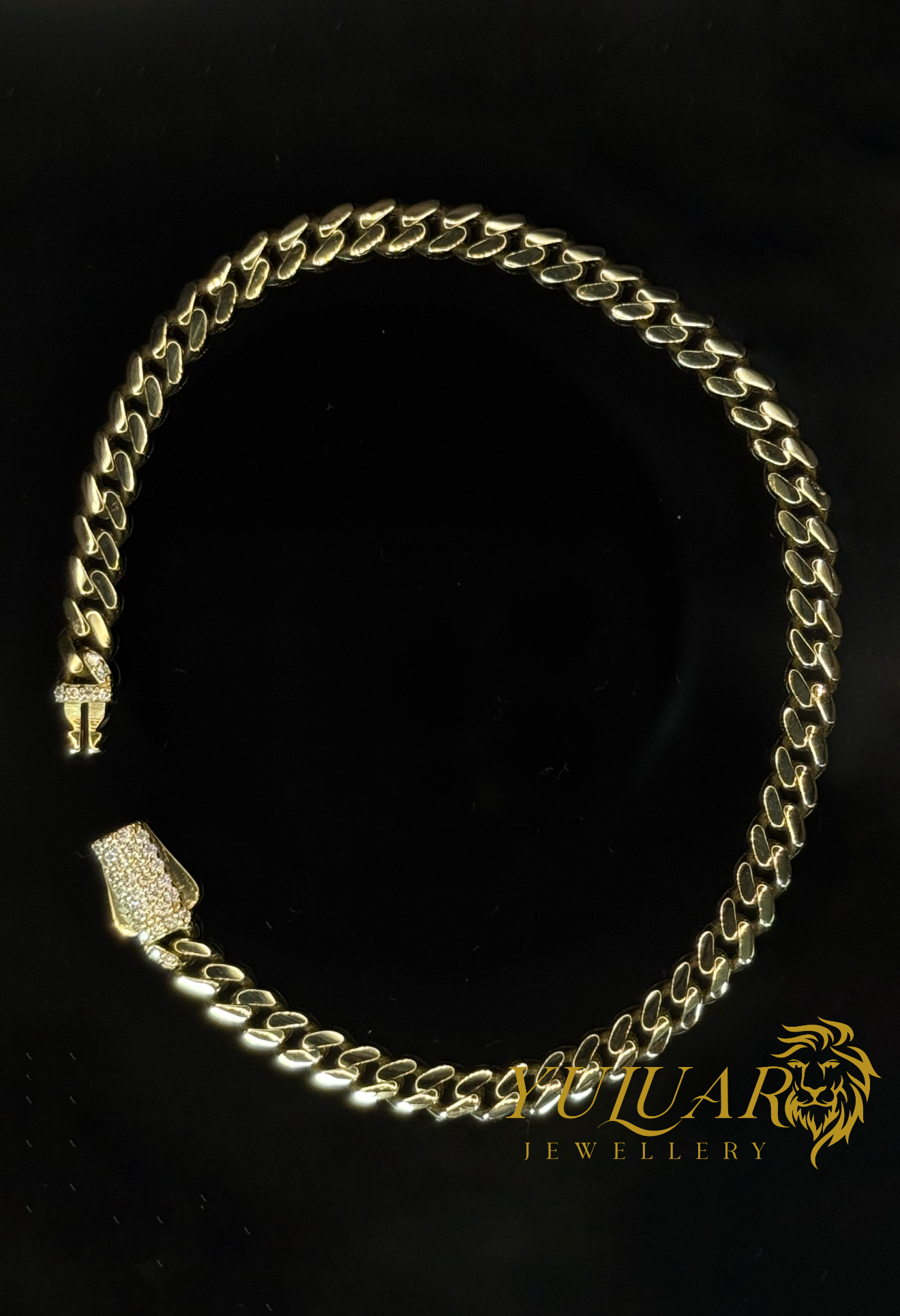 10K MONACO LINK BRACELET 4MM
