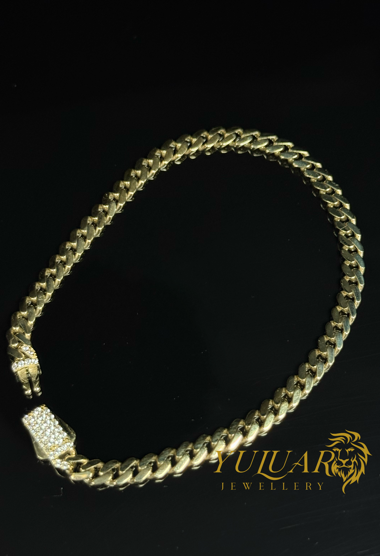 10K MONACO LINK BRACELET 4MM