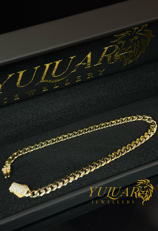 10K MONACO LINK BRACELET 4MM