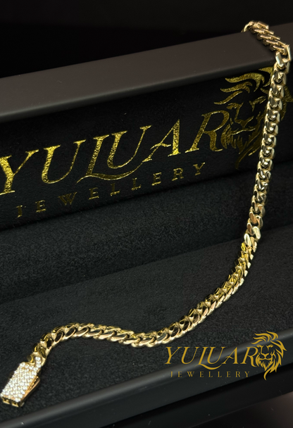 10K MONACO LINK BRACELET 5MM