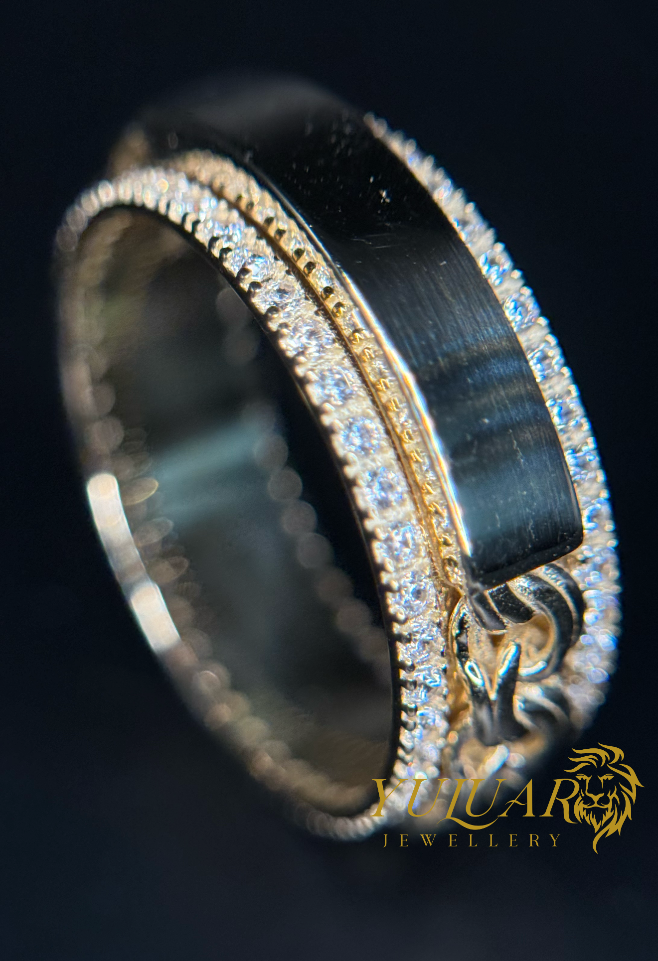 14K Men's Chino Link ID Spinning Ring