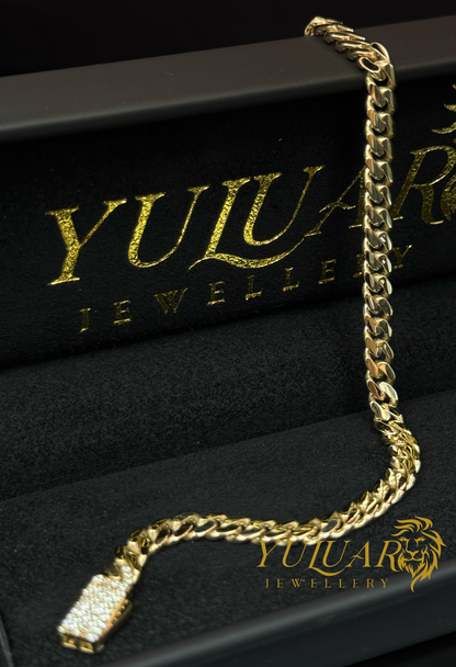 10K MONACO LINK BRACELET 5MM