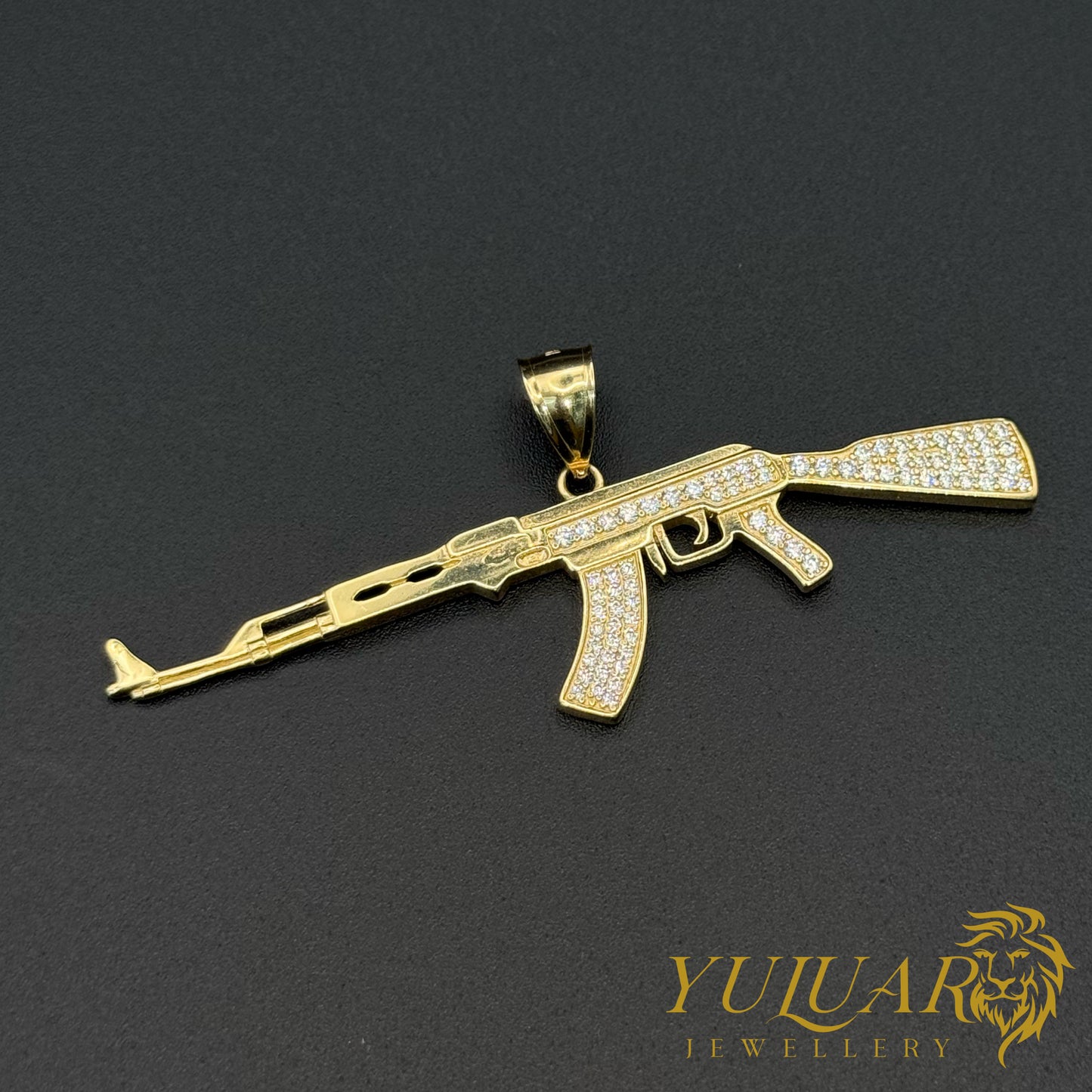 K47 Gun Pendant with CZ