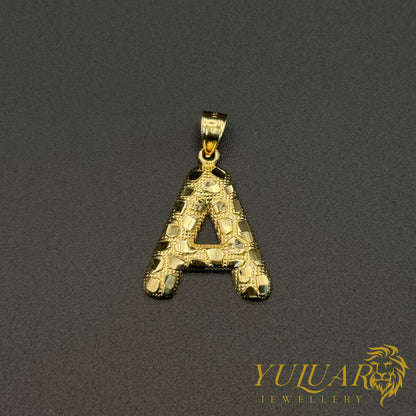Nugget Letter Pendant 14K