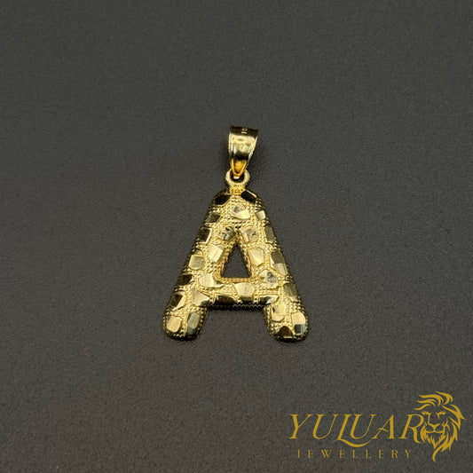 Nugget Letter Pendant 14K