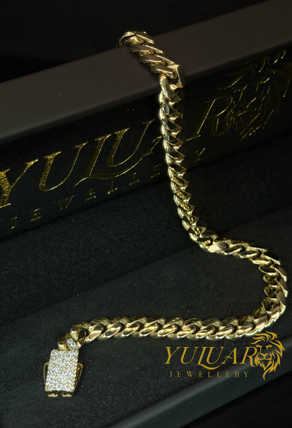10K MONACO LINK BRACELET 6.7 MM