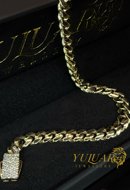 10K MONACO LINK BRACELET 6.7 MM