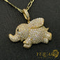 Elephant Pendant 14K CZ