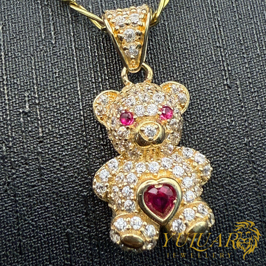 Teddy Bear Pendant CZ