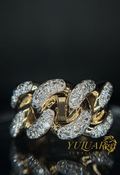 10K Men's Diamond Cuban Ring