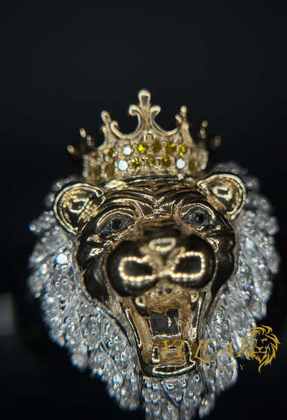 10K Men's Diamond Lion Ring