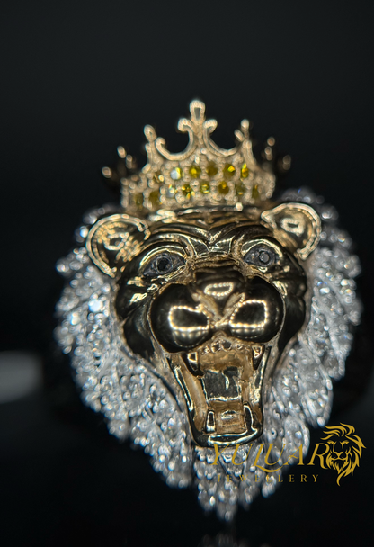 10K Men's Diamond Lion Ring