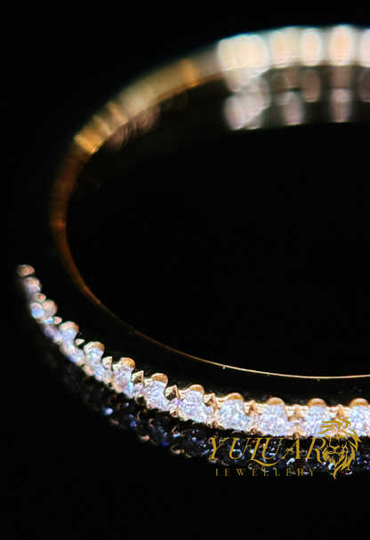 0.10 CT TW ROUND BRILLIANT NATURAL DIAMOND WEDDING BAND RING IN 14K YELLOW GOLD