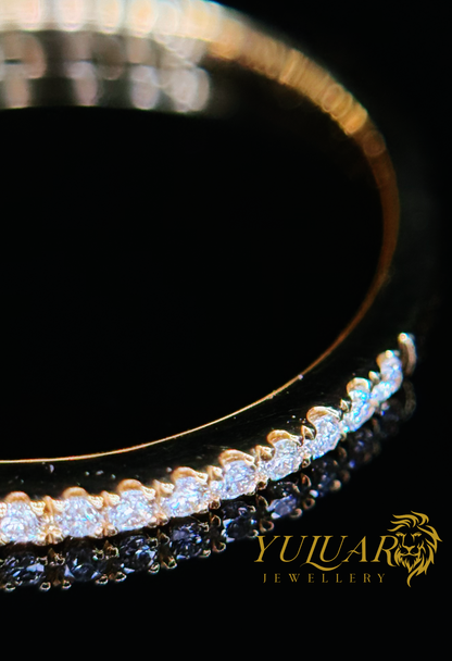 0.10 CT TW ROUND BRILLIANT NATURAL DIAMOND WEDDING BAND RING IN 14K YELLOW GOLD