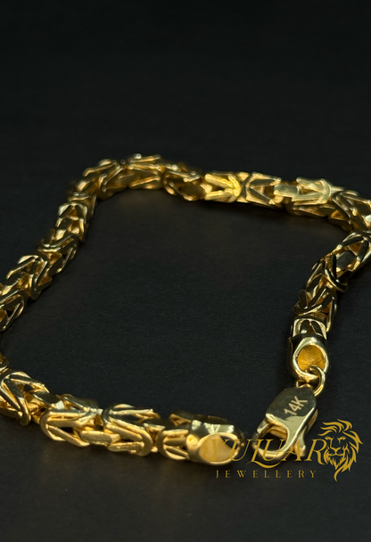 14K Men's Hollow Byzantine Bracelet