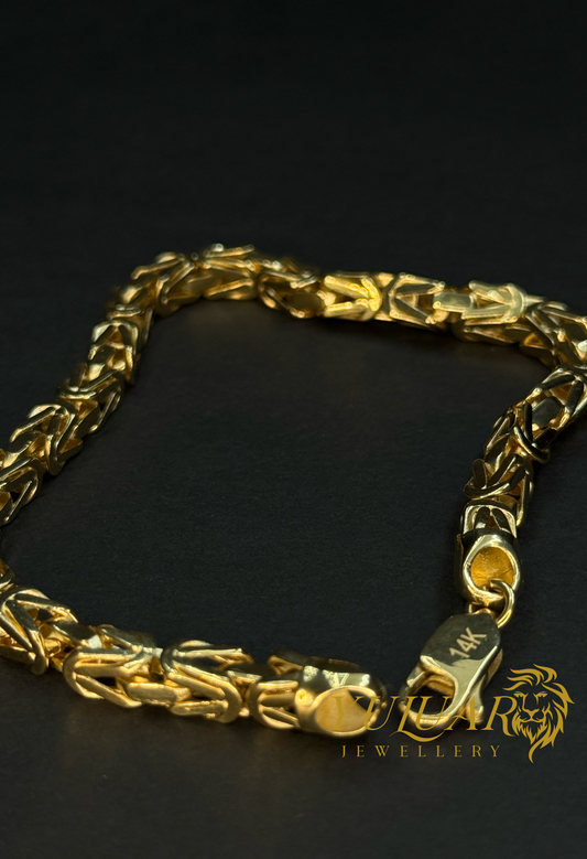 14K Men's Hollow Byzantine Bracelet