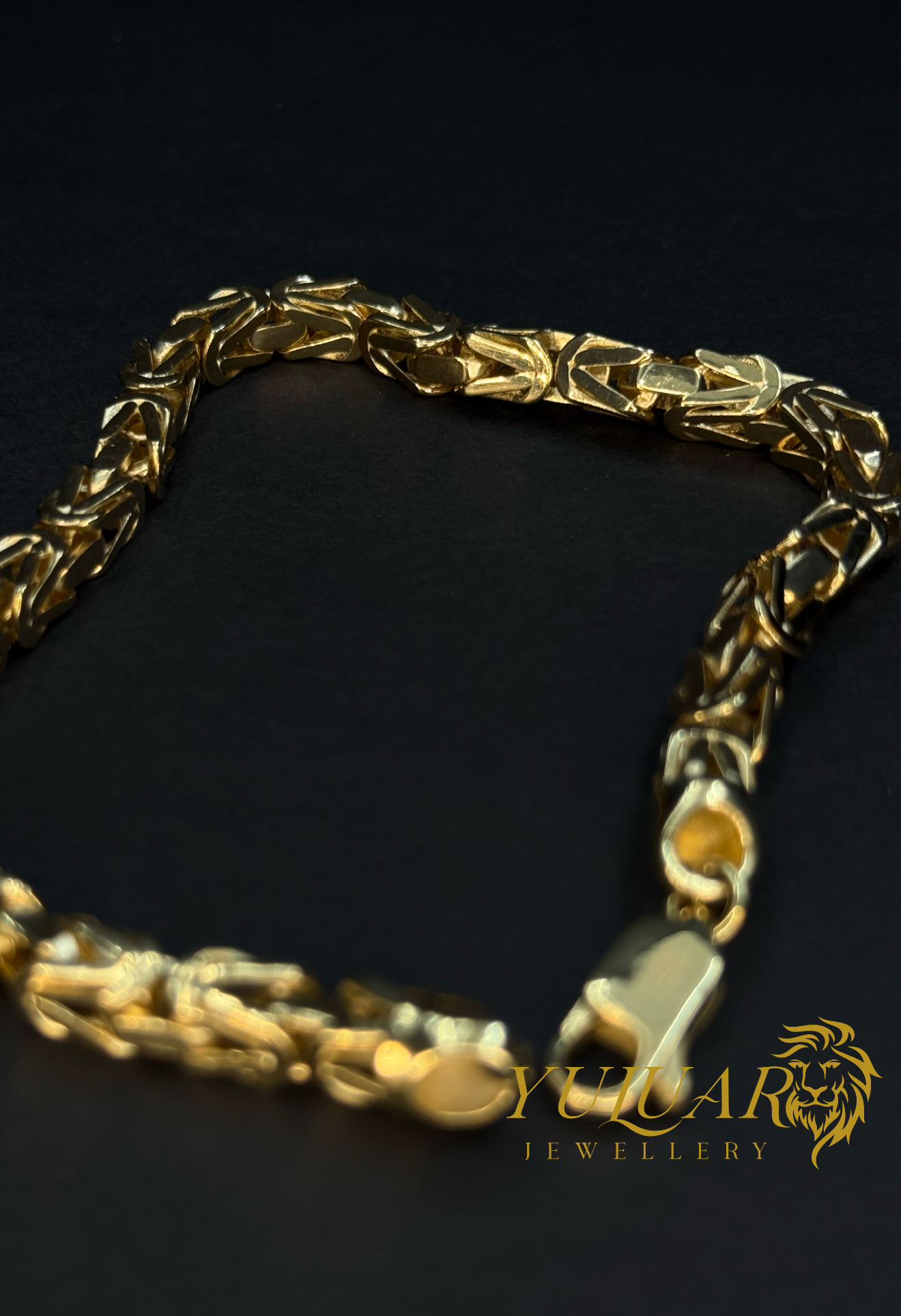 14K Men's Hollow Byzantine Bracelet