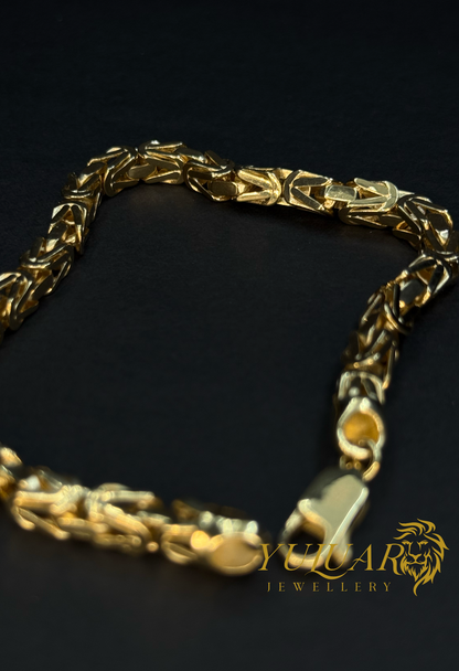 14K Men's Hollow Byzantine Bracelet