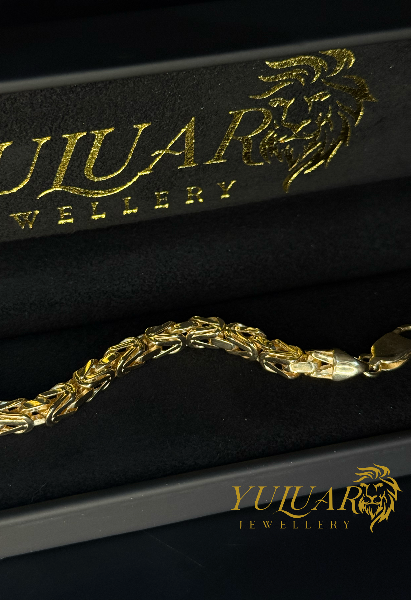 14K Men's Hollow Byzantine Bracelet