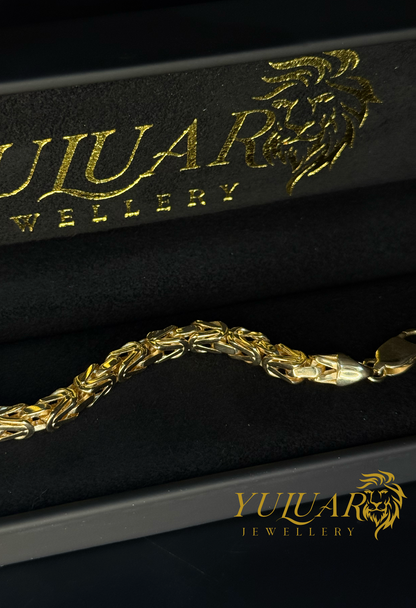 14K Men's Hollow Byzantine Bracelet