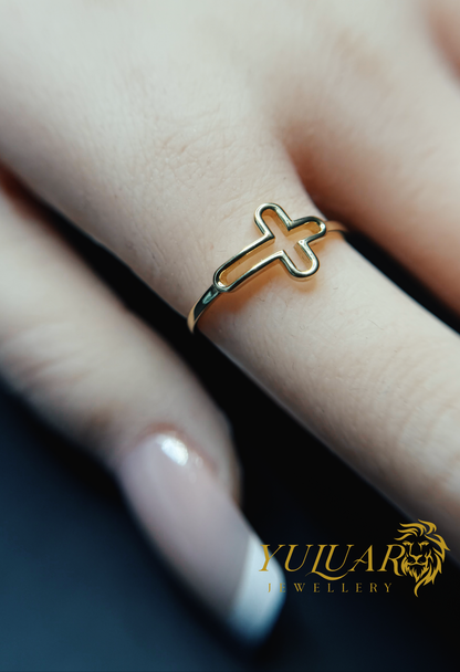 14K Women's Cross Ring