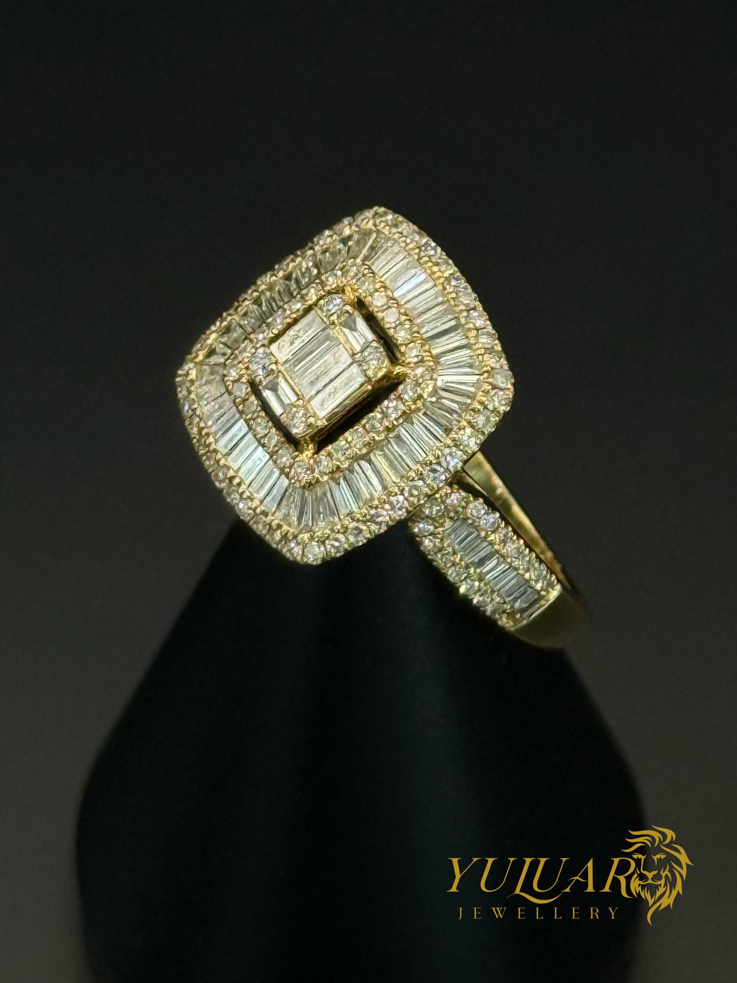 Women’s 14K Yellow Gold Engagement Ring .96 Carats Natural Diamond