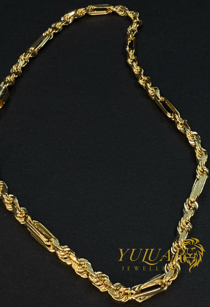 14K Solid Rope Figaro Bracelet