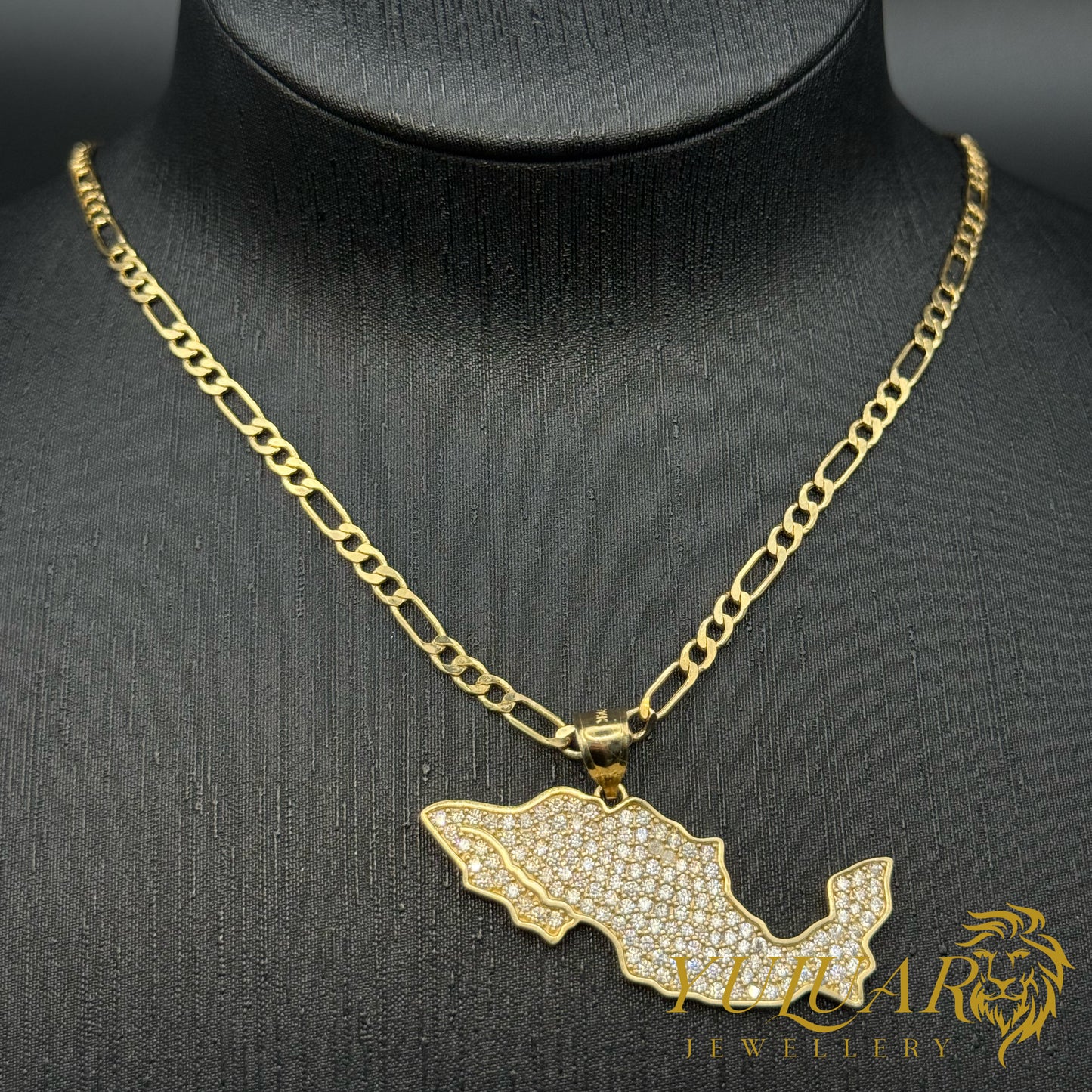 Mexico Map Pendant 14K