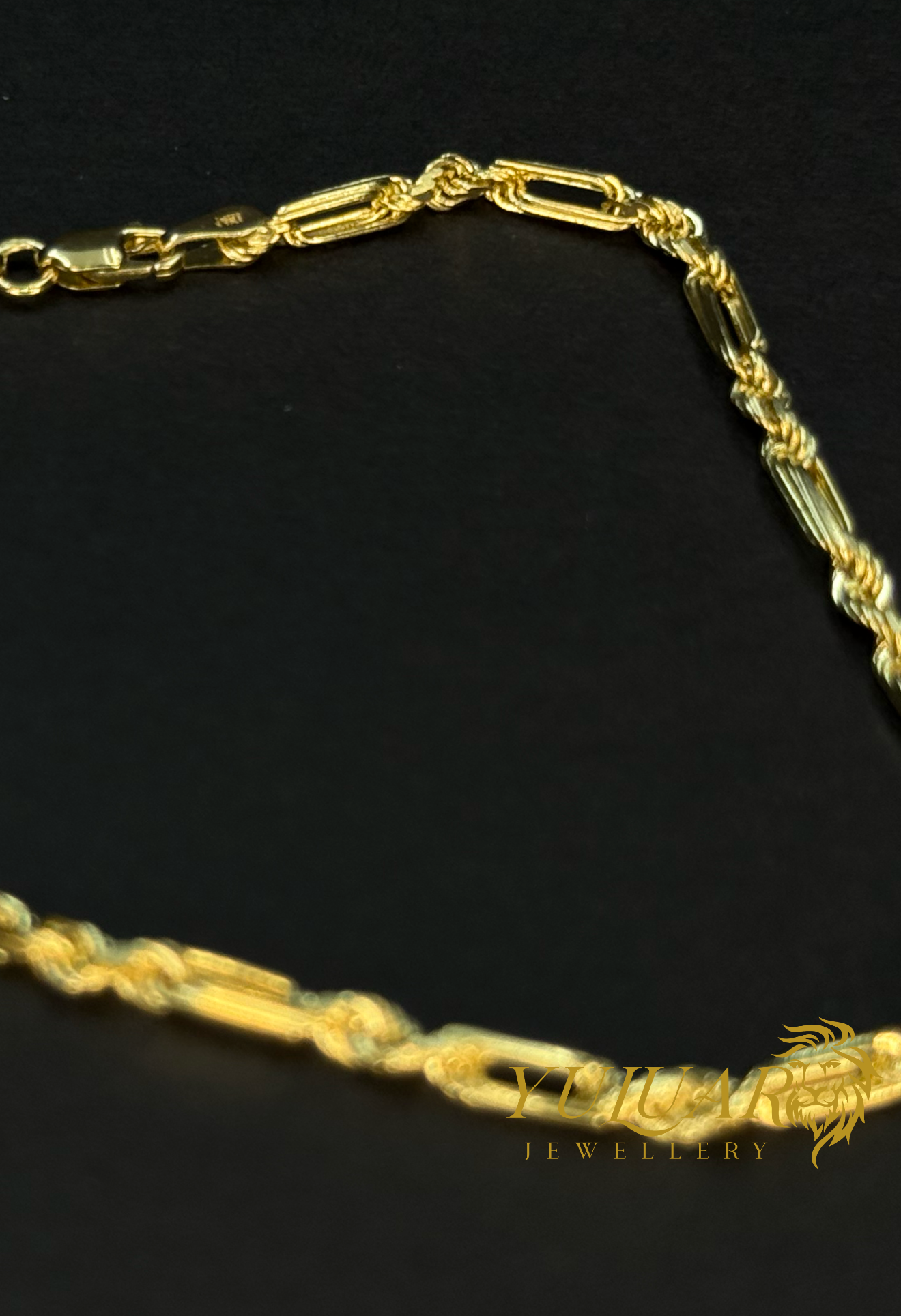 14K Solid Rope Figaro Bracelet