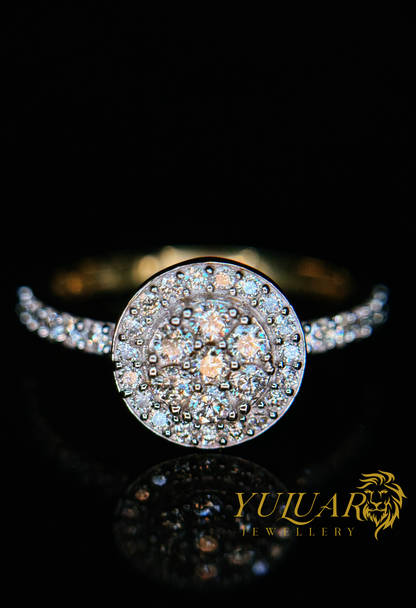 0.58 CT TW ROUND BRILLIANT NATURAL DIAMOND ENGAGEMENT RING IN 10K YELLOW GOLD