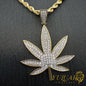 Cannabis 14K Pendant Diamond-Cut