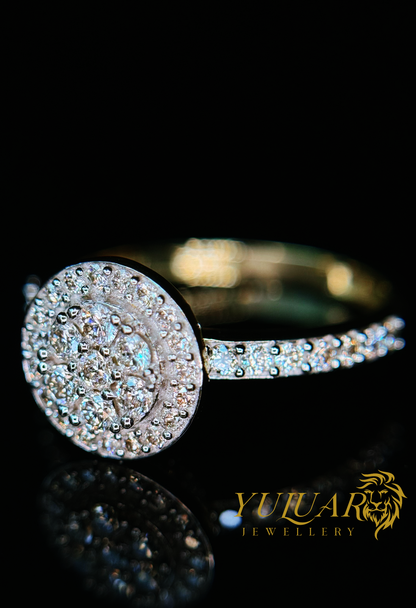 0.58 CT TW ROUND BRILLIANT NATURAL DIAMOND ENGAGEMENT RING IN 10K YELLOW GOLD