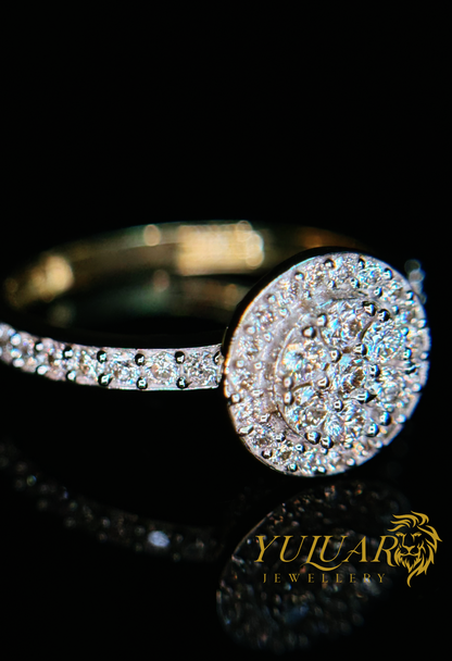 0.58 CT TW ROUND BRILLIANT NATURAL DIAMOND ENGAGEMENT RING IN 10K YELLOW GOLD