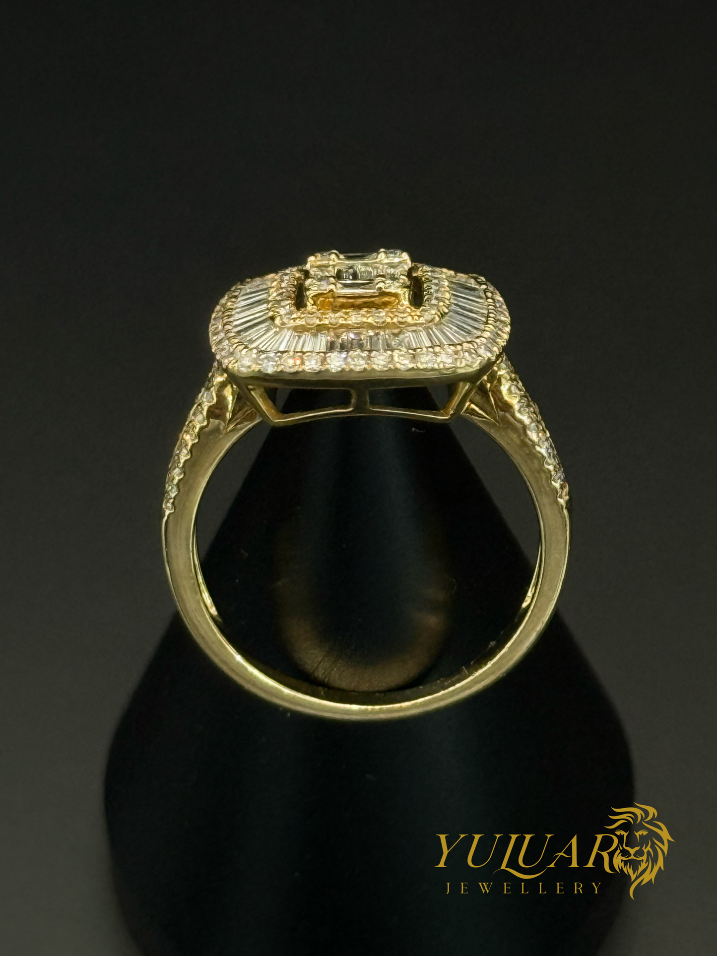 Women’s 14K Yellow Gold Engagement Ring .96 Carats Natural Diamond