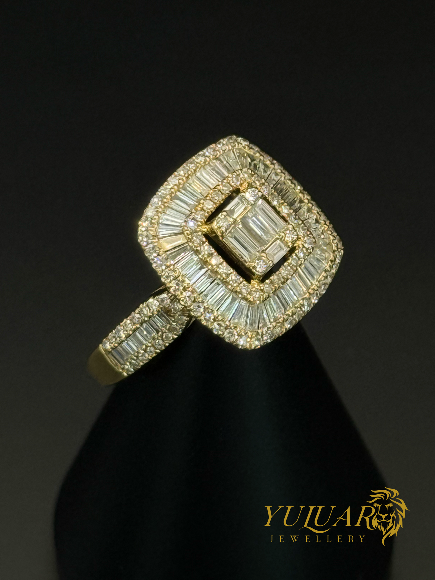 Women’s 14K Yellow Gold Engagement Ring .96 Carats Natural Diamond