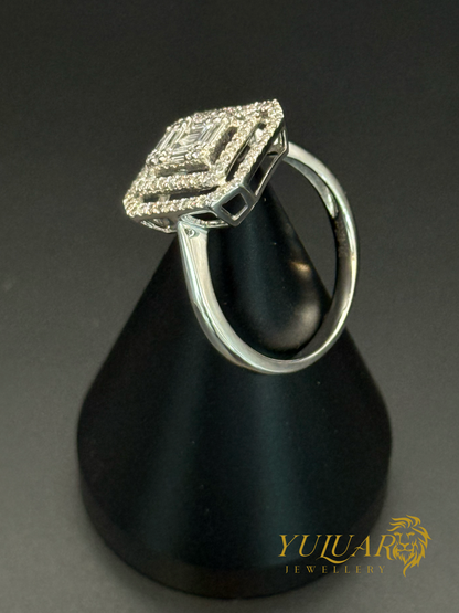 Women’s 14K White Gold Ring with Natural Diamonds .43 Carats
