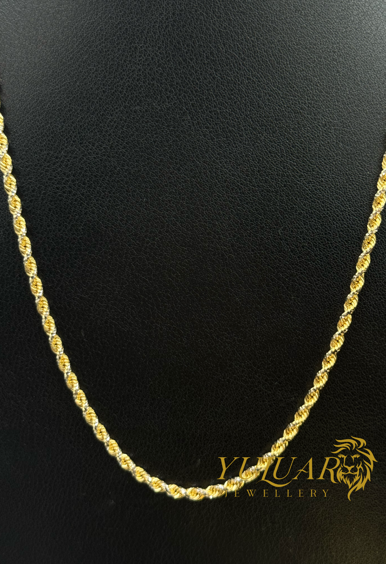14K 2-TONES SOLID ROPE CHAIN
