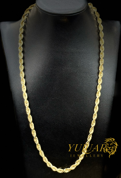 14K SOLID ROPE CHAIN 24''