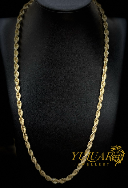 14K SOLID ROPE CHAIN 24''