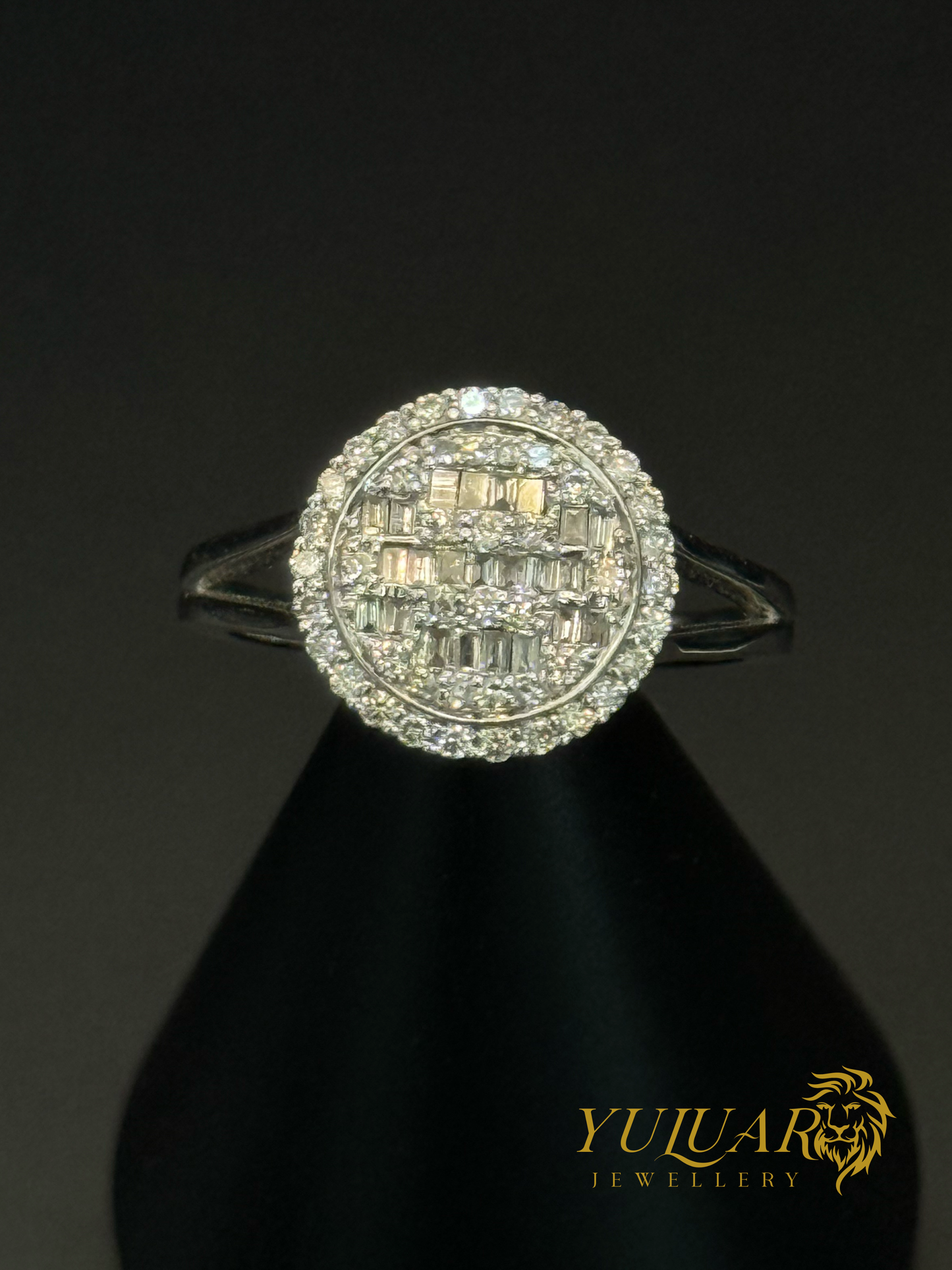 Women’s 14K White Gold Round Diamond Cluster Ring .37 Carats