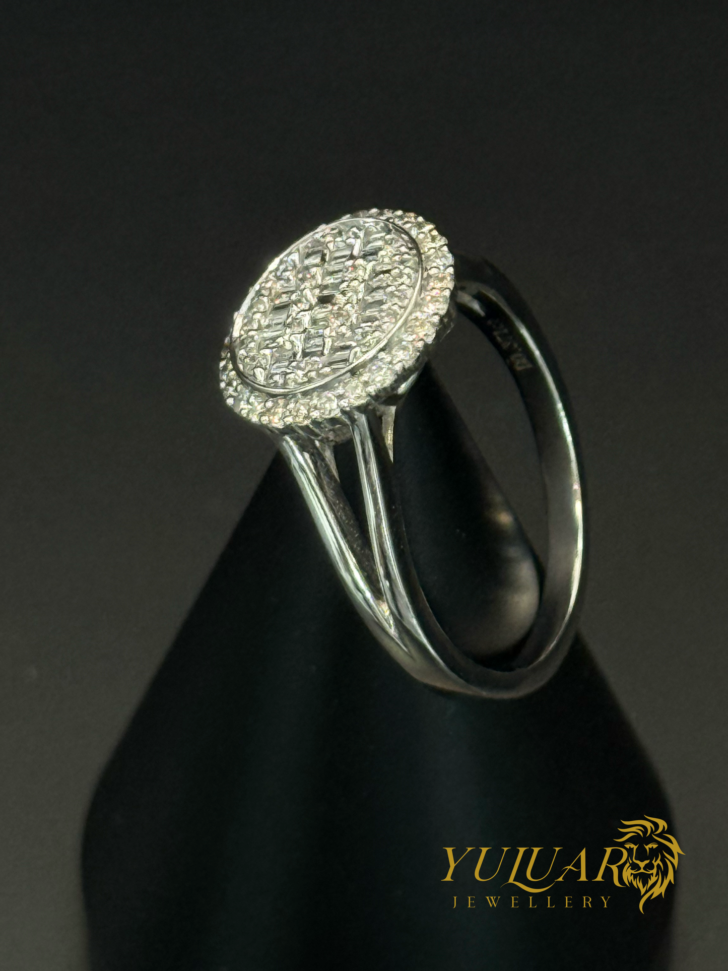 Women’s 14K White Gold Round Diamond Cluster Ring .37 Carats