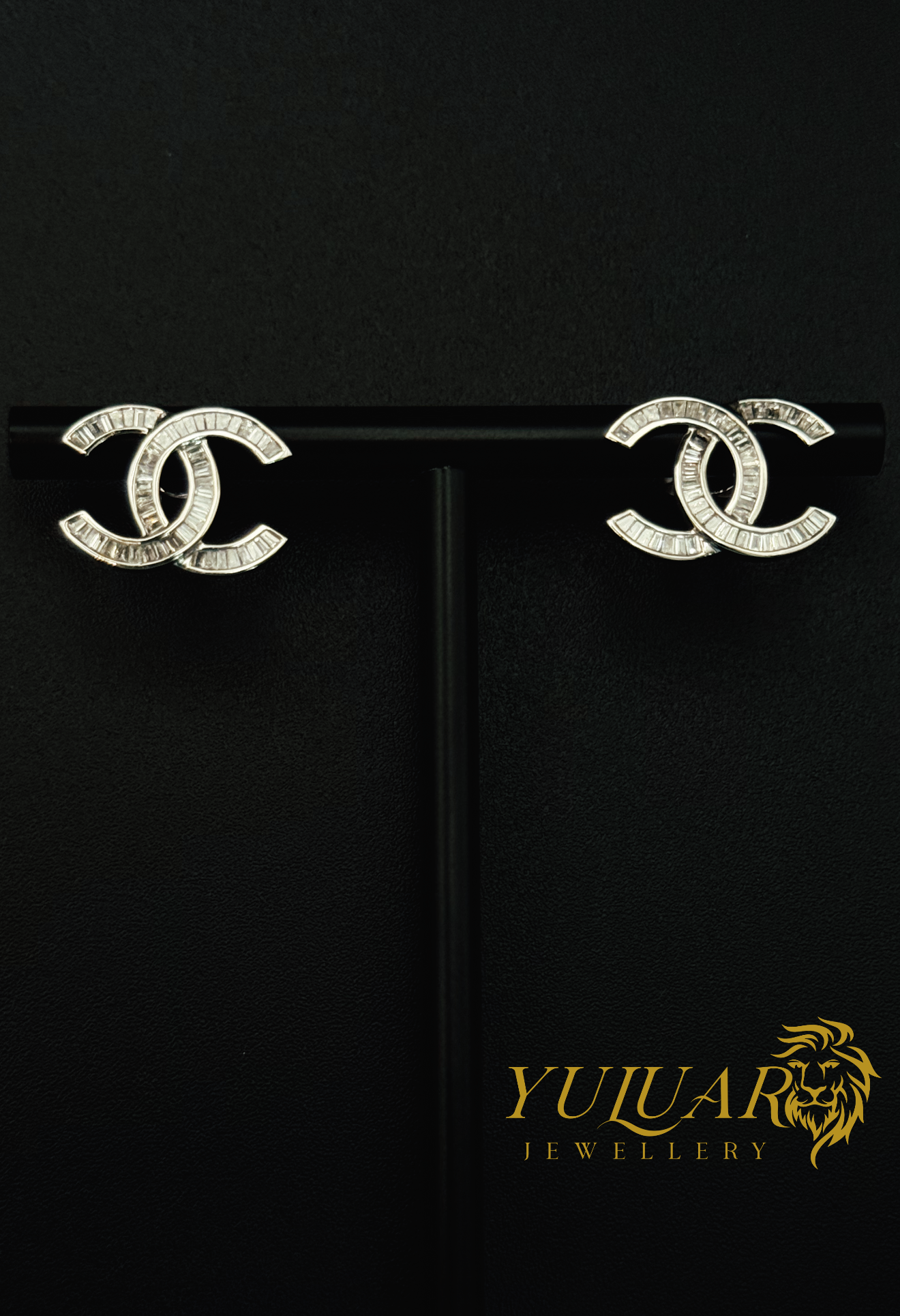 14K CC WHITE GOLD STUD EARRINGS 0.492 CTS NAT DIA