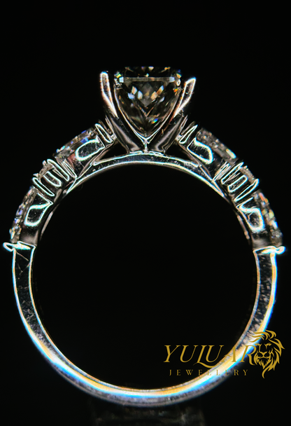 2.85 CT TW CUSHION BRILLIANT CERTIFIED LAB-GROWN DIAMOND ENGAGEMENT RING IN 14K WHITE GOLD (H/VS)